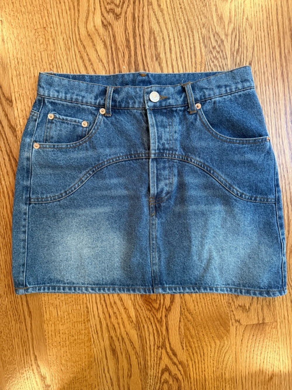 ME Makeover Essentials Washed Blue Denim Mini Skirt